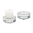 Home Decor By Dimond Large Round Windowpane Crystal Candleholders - S 980015/S2