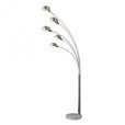 Lamps By Dimond Penbrook Arc Floor Lamp In Silver Plating With White Marble Base D2173