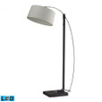 Lamps By Dimond Logan Square LED Floor Lamp In Dark Brown With Off-White Linen Shade D2183-LED