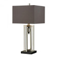 Lamps By Dimond Silver Leaf Table Lamp With Crystal Accents And Grey Shade D228