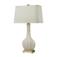 Lamps By Dimond Fluted Ceramic Table Lamp in White Glaze D2596