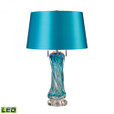 Lamps By Dimond Vergato Free Blown Glass LED Table Lamp in Blue with Blue shade D2664-LED