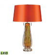 Lamps By Dimond Modena Free Blown Glass LED Table Lamp in Amber with Orange shade D2669-LED