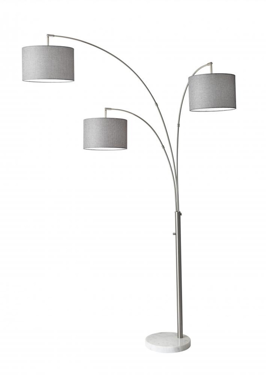 Adesso Bowery 3-Arm Arc Lamp in Silver 4250-22