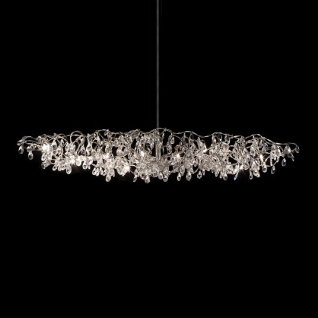 Harco Loor Tiara Oval 15 Light LED stainless steel&glass  Chandelier-ZEPPELINHL15-LED