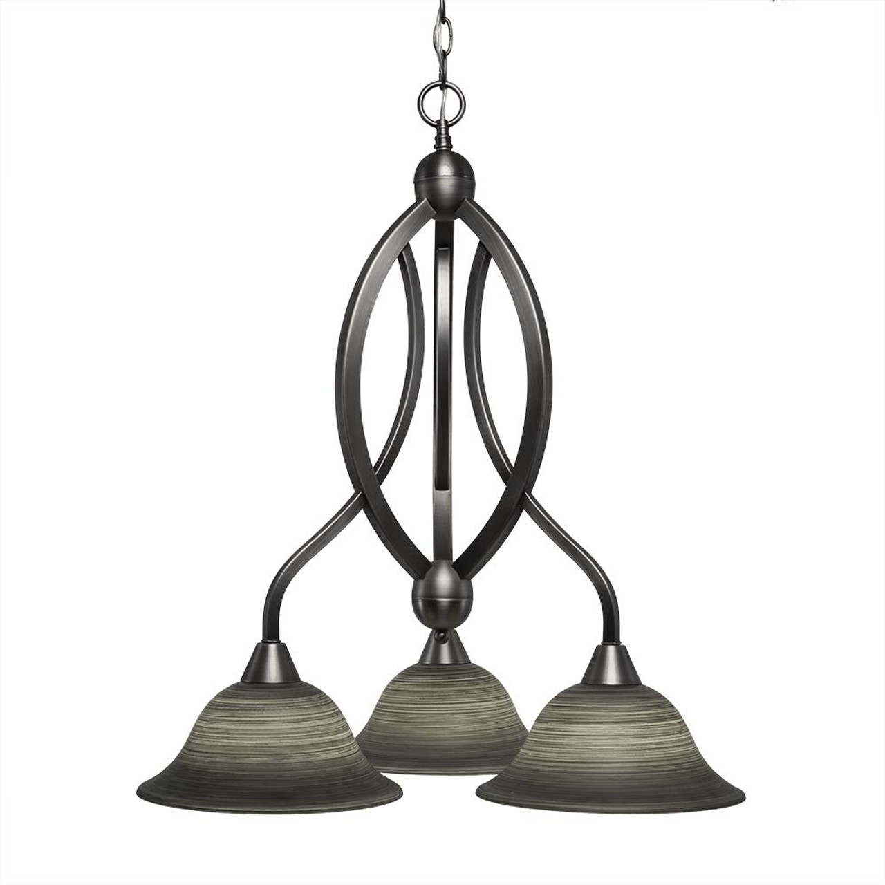 Toltec Bow 3 Light - 10 The Home & Nickel Gray Light-263-BN-603 Linen Brushed Pendant Lighting Inch Shop