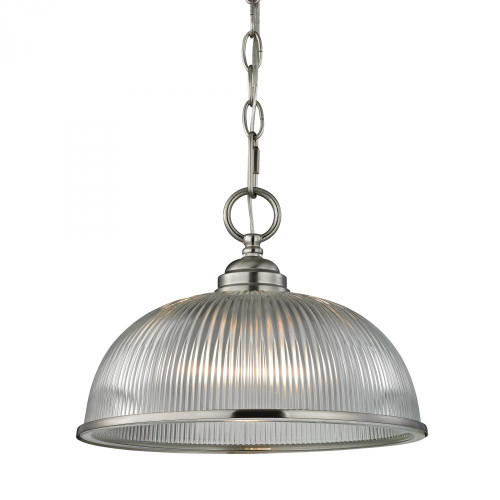 Chandeliers/Pendant Lights By Elk Cornerstone Liberty Park 1 Light Pendant In Brushed Nickel 12x9 7681PL/20