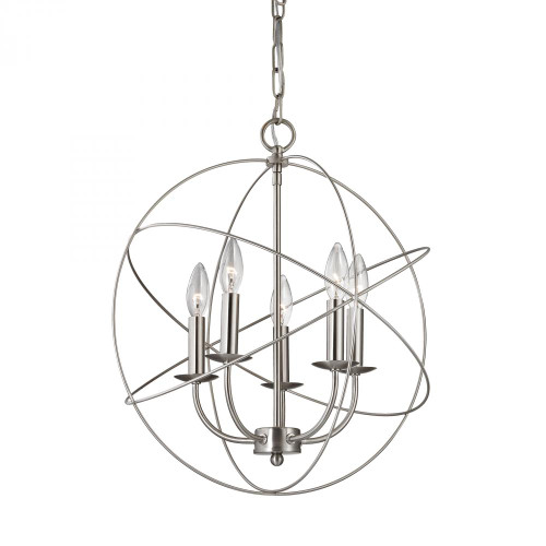 Chandeliers By Elk Cornerstone Williamsport 5 Light Chandelier In Brushed Nickel 18x20 1515CH/20