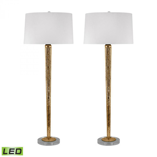 Lamps By Lamp Works Mercury Glass LED Candlestick Lamps In Gold - Set of 2 711/S2-LED