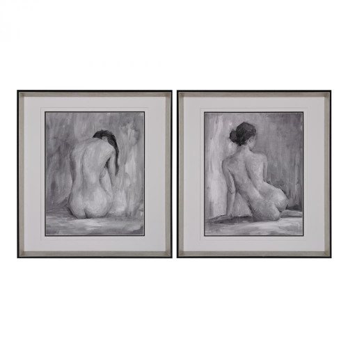 Home Decor By Sterling Industries Figure In Black And White I And Ii - Fine Art Print Under Glass 151-001/S2