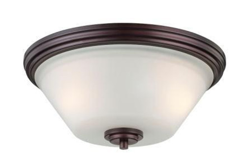 Ceiling Lights By Thomas Two-light ceiling flush mount fixture in Sienna Bronze finish with etched glass. 190071719