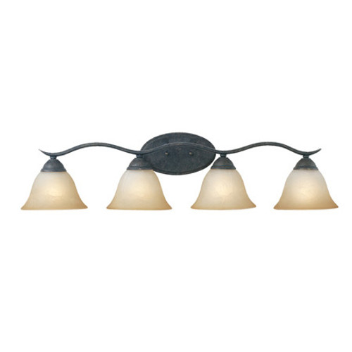 Wall Lights By Thomas PRESTIGE 8.25in Four-light bath fixture. Oval tubing and swirl alabaster glass SL748422