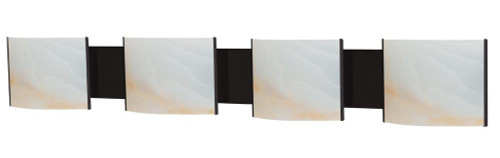 Wall Lights By Alico Pannelli 4 Light Vanity In Oil Rubbed Bronze And Hand-Molded Honey Alabaster Glass BV714-HM-45