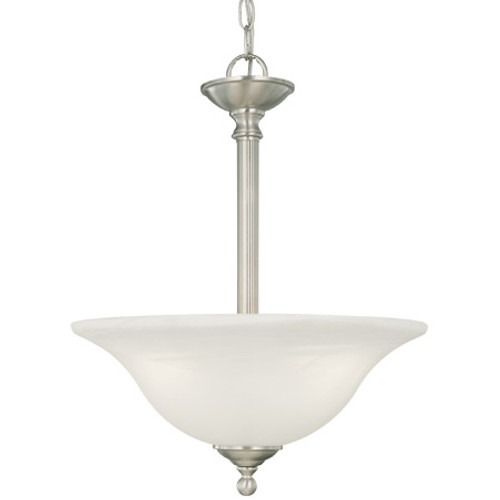 Chandeliers/Pendant Lights By Thomas Three-light pendant in Brushed Nickel finish with etched alabaster style glass. SL826678