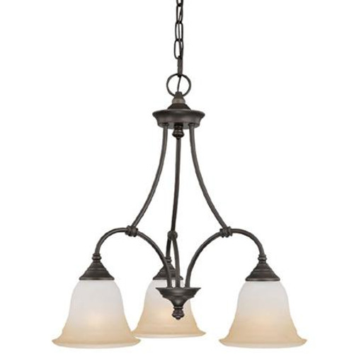 Chandeliers By Thomas Three-light chandelier in Aged Bronze finish with painted champagne marble glass. SL880362