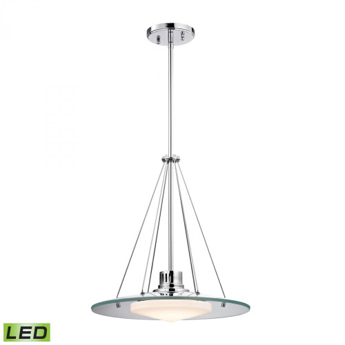 Chandeliers/Pendant Lights By Alico Tribune 1 Light LED Pendant In Chrome And Opal Glass LC414-PW-80