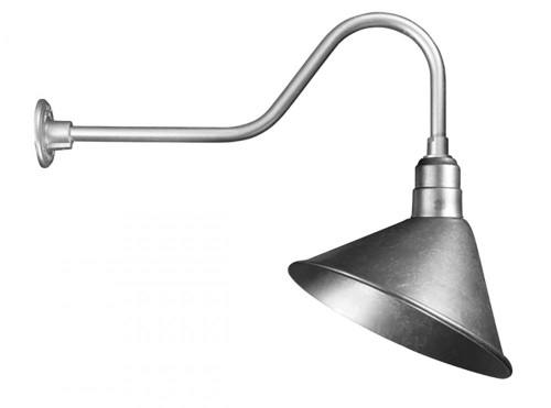 Outdoor Lights By American Nail Plate 14" Angle Shade and Arm in Galvanized with medium base socket A814-E6-49