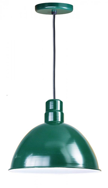 Chandeliers/Pendant Lights By American Nail Plate 16" Deep Bowl Shade on a Black Cord with canopy using a medium base socket in Forest Green D616-BLC-42