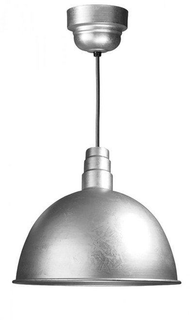 Chandeliers/Pendant Lights By American Nail Plate 18" Deep Bowl Shade in Galvanized on a Black cord using 24w LED module D618-M024LDNW40K-RTC-BLC-49