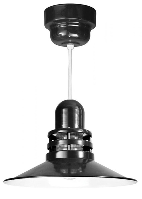 Chandeliers/Pendant Lights By American Nail Plate 16" Orbitor Shade in Black including frosted glass on an 8' White cord with driver housing ORB16-FR-M016LDNW40K-RTC-WHC-41
