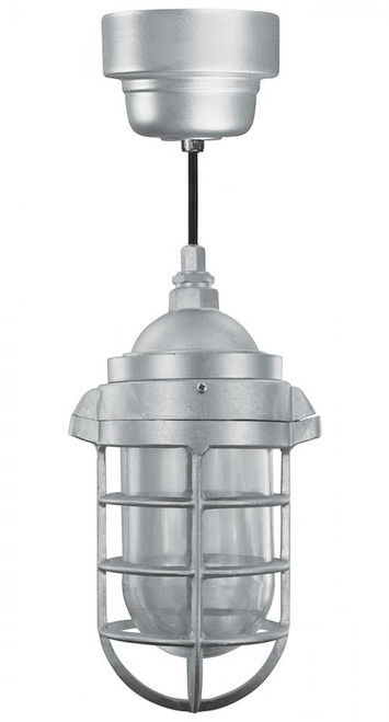 Chandeliers/Pendant Lights By American Nail Plate 42w Fluorescent Vapor Tight Pendant with clear glass and cast guard hung on an 8' Black cord VTP200GLCL-42WPL-RTC-BLC-GUPC-49