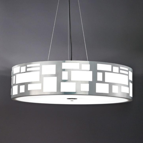 Chandeliers/Pendant Lights By Ultralights Genesis Modern Incandescent 24 Inch Pendant Light Drum Shade 11211-24