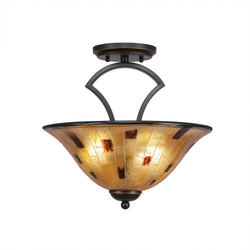 Zilo 2 Light Tan Semi-Flushmount Ceiling Light-563-DG-707 by Toltec Lighting