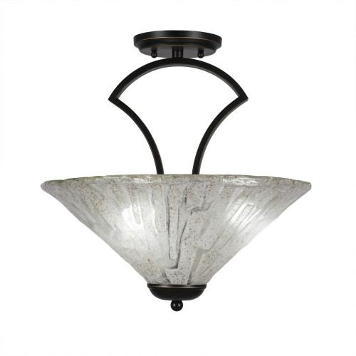 3 Light Clear Semi-Flushmount Ceiling Light-565-DG-719 by Toltec Lighting