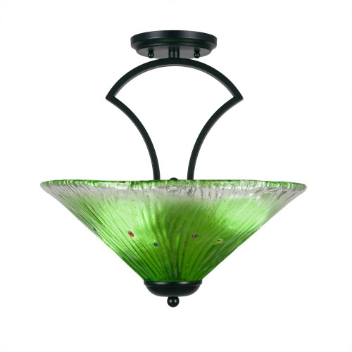 3 Light Green Semi-Flushmount Ceiling Light-565-MB-717 by Toltec Lighting