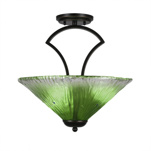 3 Light Green Semi-Flushmount Ceiling Light-565-DG-717 by Toltec Lighting