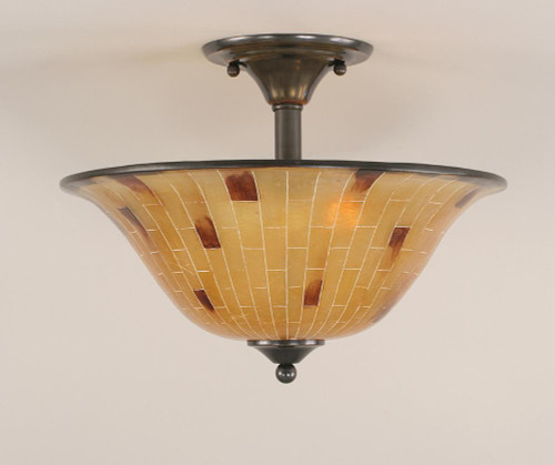 3 Light Tan Semi-Flushmount Ceiling Light-121-BC-708 by Toltec Lighting