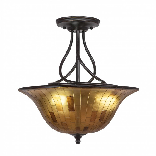 3 Light Tan Semi-Flushmount Ceiling Light-909-DG-708 by Toltec Lighting