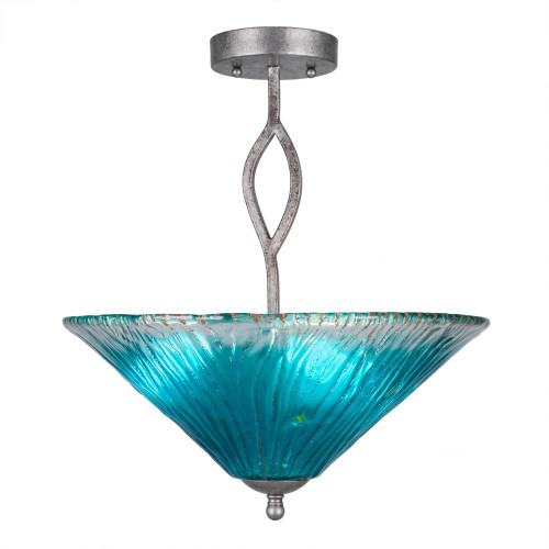 3 Light Blue Semi-Flushmount Ceiling Light-242-AS-715 by Toltec Lighting