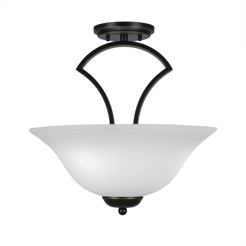 3 Light White Semi-Flushmount Ceiling Light-565-DG-612 by Toltec Lighting