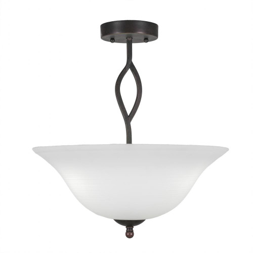 3 Light White Semi-Flushmount Ceiling Light-242-DG-612 by Toltec Lighting