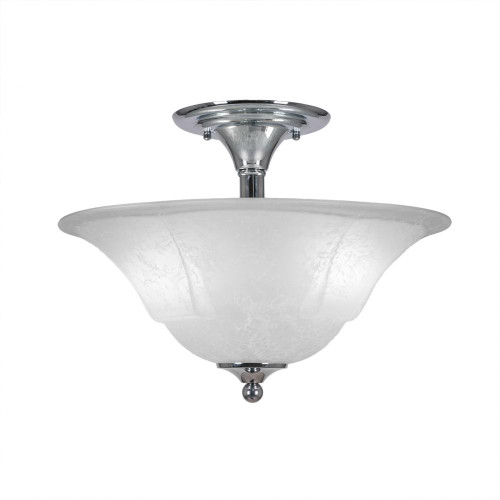 2 Light White Semi-Flushmount Ceiling Light-121-CH-53615 by Toltec Lighting