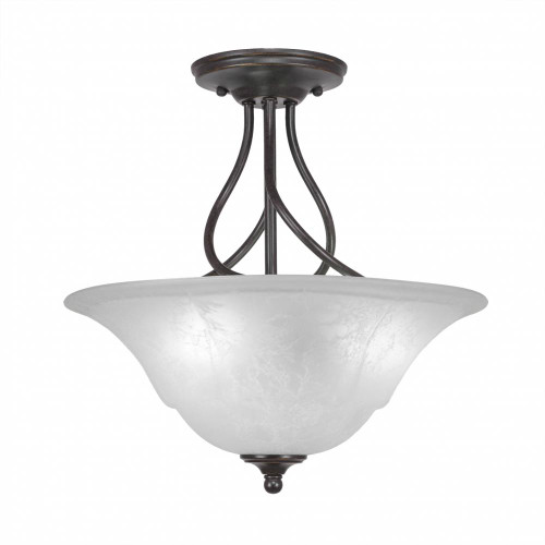 3 Light White Semi-Flushmount Ceiling Light-909-DG-53615 by Toltec Lighting