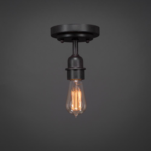 Vintage 1 Light Black Semi-Flushmount Ceiling Light-280-DG-AT18 by Toltec Lighting