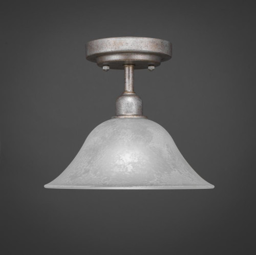 Vintage 1 Light White Semi-Flushmount Ceiling Light-280-AS-515 by Toltec Lighting