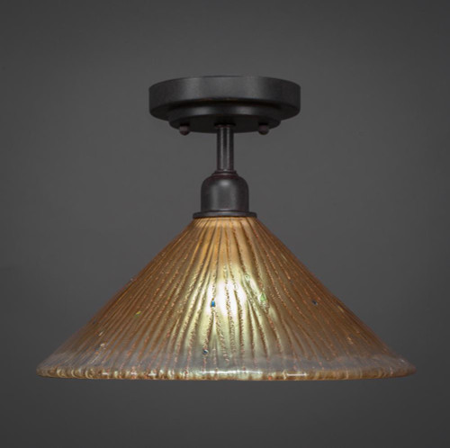 Vintage 1 Light Amber Semi-Flushmount Ceiling Light-280-DG-700 by Toltec Lighting