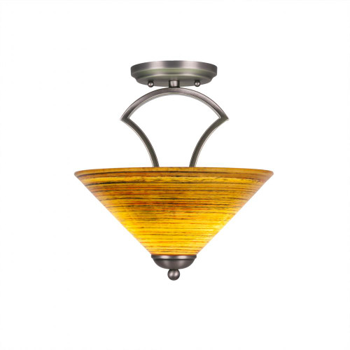 Zilo 2 Light Rust Semi-Flushmount Ceiling Light-563-GP-444 by Toltec Lighting