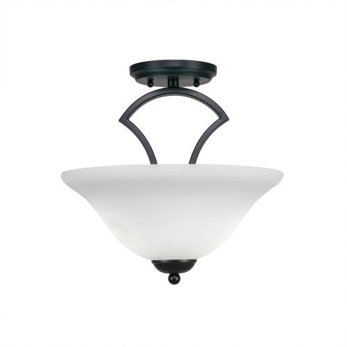 Zilo 2 Light White Semi-Flushmount Ceiling Light-563-MB-614 by Toltec Lighting