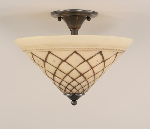 3 Light Brown Semi-Flushmount Ceiling Light-121-BC-718 by Toltec Lighting