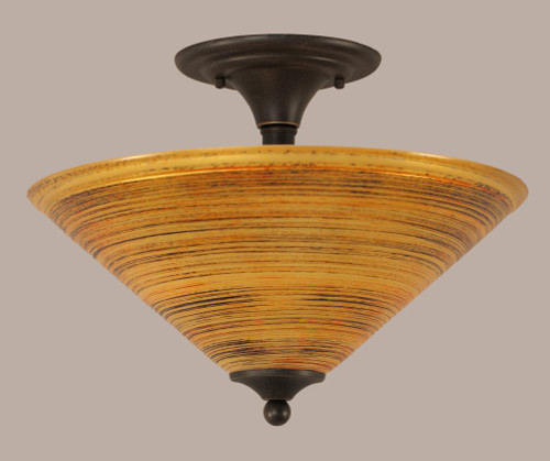 2 Light Rust Semi-Flushmount Ceiling Light-121-DG-414 by Toltec Lighting