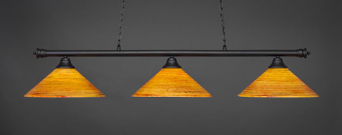 Oxford 3 Light Rust Linear Suspension Light-373-MB-414 by Toltec Lighting
