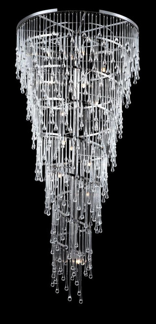 Chandeliers/Pendant Lights By Avenue Lighting HOLLYWOOD BLVD. COLLECTION POLISHED NICKEL AND TEAR DROP CRYSTAL LARGE HANGING FIXTURE HF1805-PN