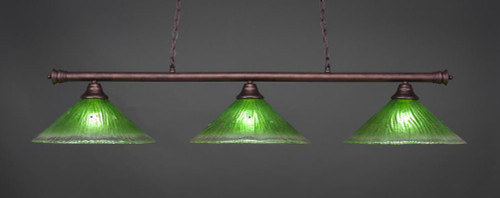 Oxford 3 Light Green Linear Suspension Light-373-BRZ-717 by Toltec Lighting