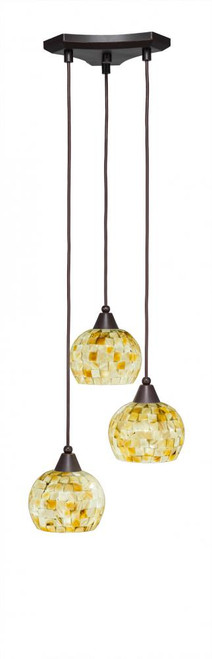 Europa 3 Light Beige Mini-Pendant Light-28-DG-405 by Toltec Lighting