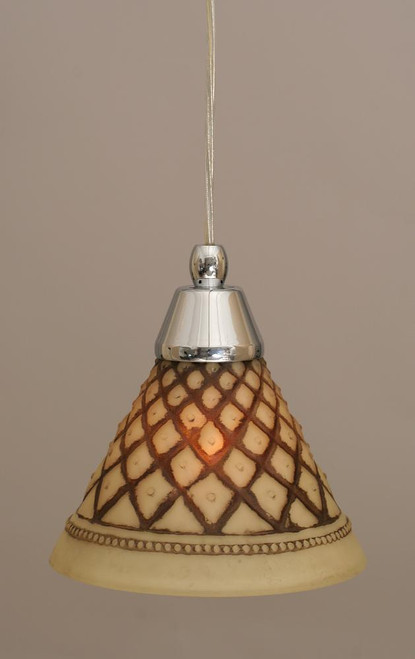 1 Light Brown Mini-Pendant Light-22-CH-7185 by Toltec Lighting