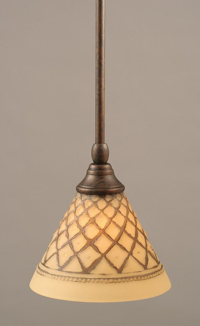 1 Light Brown Mini-Pendant Light-23-BRZ-7185 by Toltec Lighting